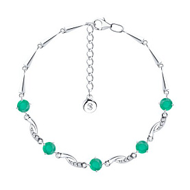 Браслет SOKOLOV - Серебро 925, Агат, Фианит (арт. 92050160)