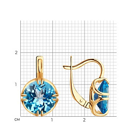 Серьги SOKOLOV - Золото 585, Топаз (арт. 728789)