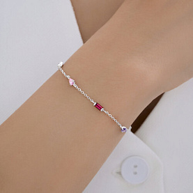 Браслет SOKOLOV - Серебро 925, Синтетический рубин, Фианит (арт. 94051559)