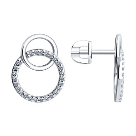 Серьги SOKOLOV - Серебро 925, Фианит (арт. 94025842)