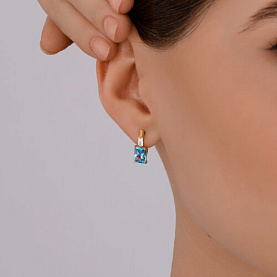 Серьги SOKOLOV - Золото 585, Топаз, Фианит (арт. 728979)
