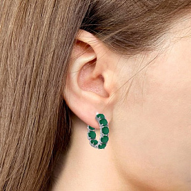 Серьги Аквамарин - Серебро 925, Агат (арт. 45002009.5)