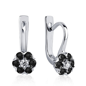 Серьги Platinum Lab. - Платина 950 (арт. ПС-247Ч-01)