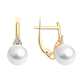 Серьги SOKOLOV - Золото 375, Жемчуг культивированный, Фианит (арт. 37792350)