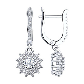 Серьги SOKOLOV - Серебро 925, Фианит (арт. 94026386-91)