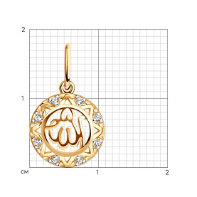 Подвеска SOKOLOV - Золото 585, Фианит (арт. 034439)