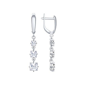 Серьги SOKOLOV - Серебро 925, Фианит (арт. 94022009)