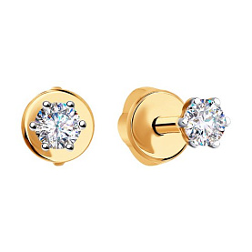 Серьги SOKOLOV - Золото 585, Фианит (арт. 028232)