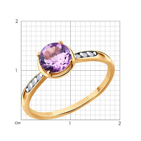 Кольцо SOKOLOV - Серебро 925, Аметист, Фианит (арт. 92014620)