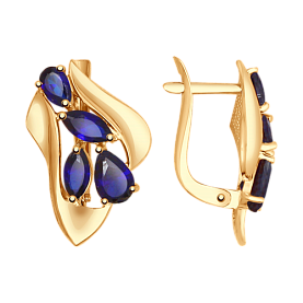 Серьги SOKOLOV - Золото 375, Синтетический сапфир (арт. 37724804)