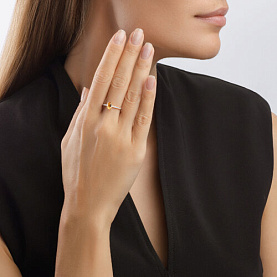 Кольцо SOKOLOV - Золото 375, Фианит, Цитрин (арт. 37716695)