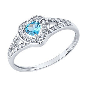 Кольцо SOKOLOV - Серебро 925, Топаз, Фианит (арт. 92014627)