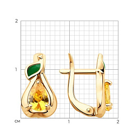 Серьги Diamant - Золото 585, Фианит, Эмаль (арт. 51-120-02813-1)
