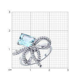 Кольцо SOKOLOV - Серебро 925, Топаз, Фианит (арт. 92014900)