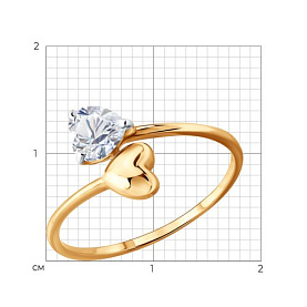 Кольцо SOKOLOV - Золото 585, Фианит (арт. 019918)