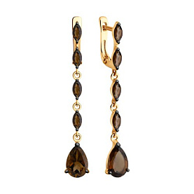 Серьги SOKOLOV - Серебро 925, Раухтопаз (арт. 92022833)