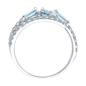 Кольцо SOKOLOV - Серебро 925, Топаз, Фианит (арт. 92014530)