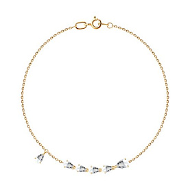 Браслет SOKOLOV - Золото 585, Горный хрусталь (арт. 750709)