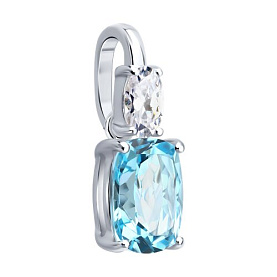 Подвеска SOKOLOV - Серебро 925, Топаз, Фианит (арт. 92030821)