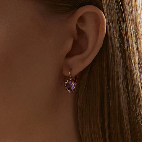 Серьги SOKOLOV - Золото 585, Аметист (арт. 728000)