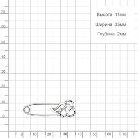 Булавка Аквамарин - Серебро 925 (арт. 72587.5)