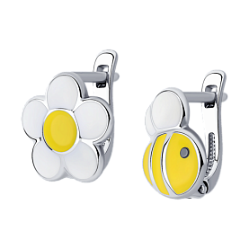 Серьги SOKOLOV - Серебро 925, Эмаль (арт. 94025649)