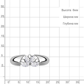Кольцо Аквамарин - Серебро 925, Фианит (арт. 67307.5)