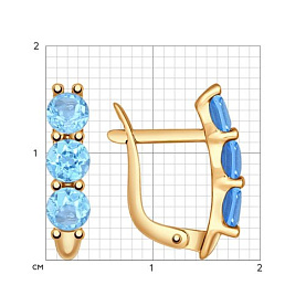 Серьги SOKOLOV - Золото 585, Топаз (арт. 724716)