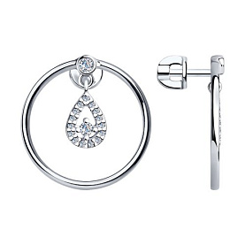 Серьги SOKOLOV - Серебро 925, Фианит (арт. 94023693)