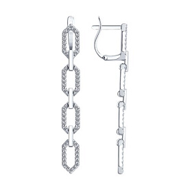 Серьги SOKOLOV - Золото 585, Фианит (арт. 0200381-3)