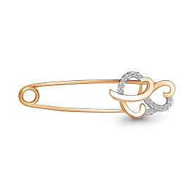 Булавка Аквамарин - Золото 375, Фианит (арт. 71520А.8)