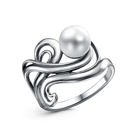 Кольцо Красная пресня - Серебро 925, Жемчуг культивированный (арт. 23316876)