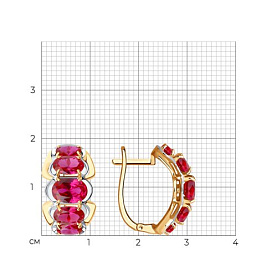 Серьги SOKOLOV - Золото 375, Синтетический рубин (арт. 37724566)