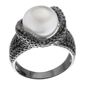 Кольцо Мастер Клио - Серебро 925, Жемчуг культивированный, Фианит (арт. 34К158252)