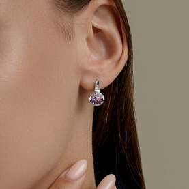 Серьги SOKOLOV - Серебро 925, Аметист, Фианит (арт. 92025331)