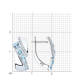 Серьги SOKOLOV - Серебро 925, Топаз, Фианит (арт. 92022049)