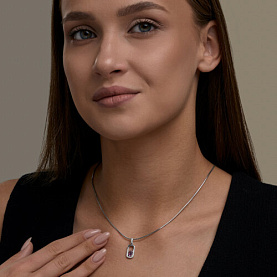 Подвеска SOKOLOV - Серебро 925, Аметист, Фианит (арт. 92030877)