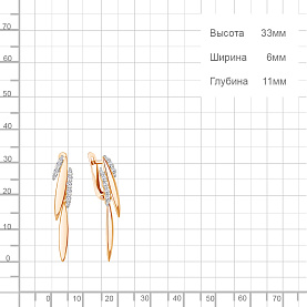 Серьги Аквамарин - Серебро 925, Фианит (арт. 49772А.6)