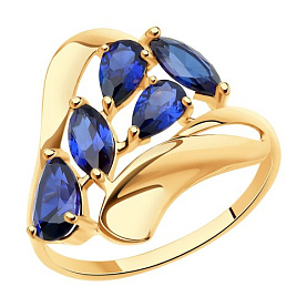 Кольцо SOKOLOV - Золото 375, Синтетический сапфир (арт. 37714659)
