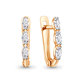 Серьги Аквамарин - Серебро 925, Фианит (арт. 400444.6)