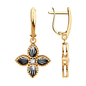 Серьги Diamant - Золото 585, Фианит (арт. 51-121-02984-1)