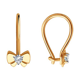 Серьги SOKOLOV - Золото 585, Фианит (арт. 029992)