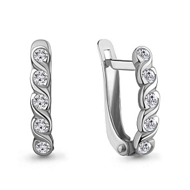 Серьги Аквамарин - Серебро 925, Фианит (арт. 49251А.5)