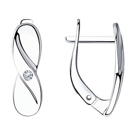 Серьги SOKOLOV - Серебро 925, Бриллиант (арт. 87020004)