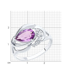 Кольцо SOKOLOV - Серебро 925, Аметист, Фианит (арт. 92011917)