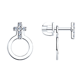 Серьги SOKOLOV - Серебро 925, Фианит (арт. 94025642)