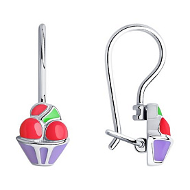 Серьги SOKOLOV - Серебро 925, Эмаль (арт. 94023099)