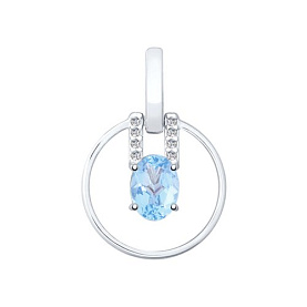 Подвеска SOKOLOV - Серебро 925, Топаз, Фианит (арт. 92030554)