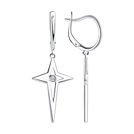 Серьги SOKOLOV - Серебро 925, Фианит (арт. 94024810)