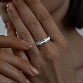 Кольцо SOKOLOV - Серебро 925, Фианит, Эмаль (арт. 94013809)